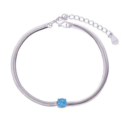 S925 Sterling Silver Gemstone Bracelet for Women Simple Stylish and Versatile Jewelry S925 Sterling Silver Gemstone Bracelet for Women Simple Stylish and Versatile Jewelry